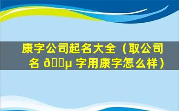 康字公司起名大全（取公司名 🐵 字用康字怎么样）